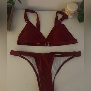 brand new burgundy triangle bikini